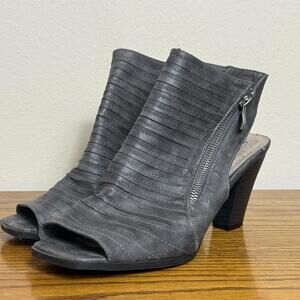 2 Lips Too Grey-Toe Heels with Zipper 9.5‎